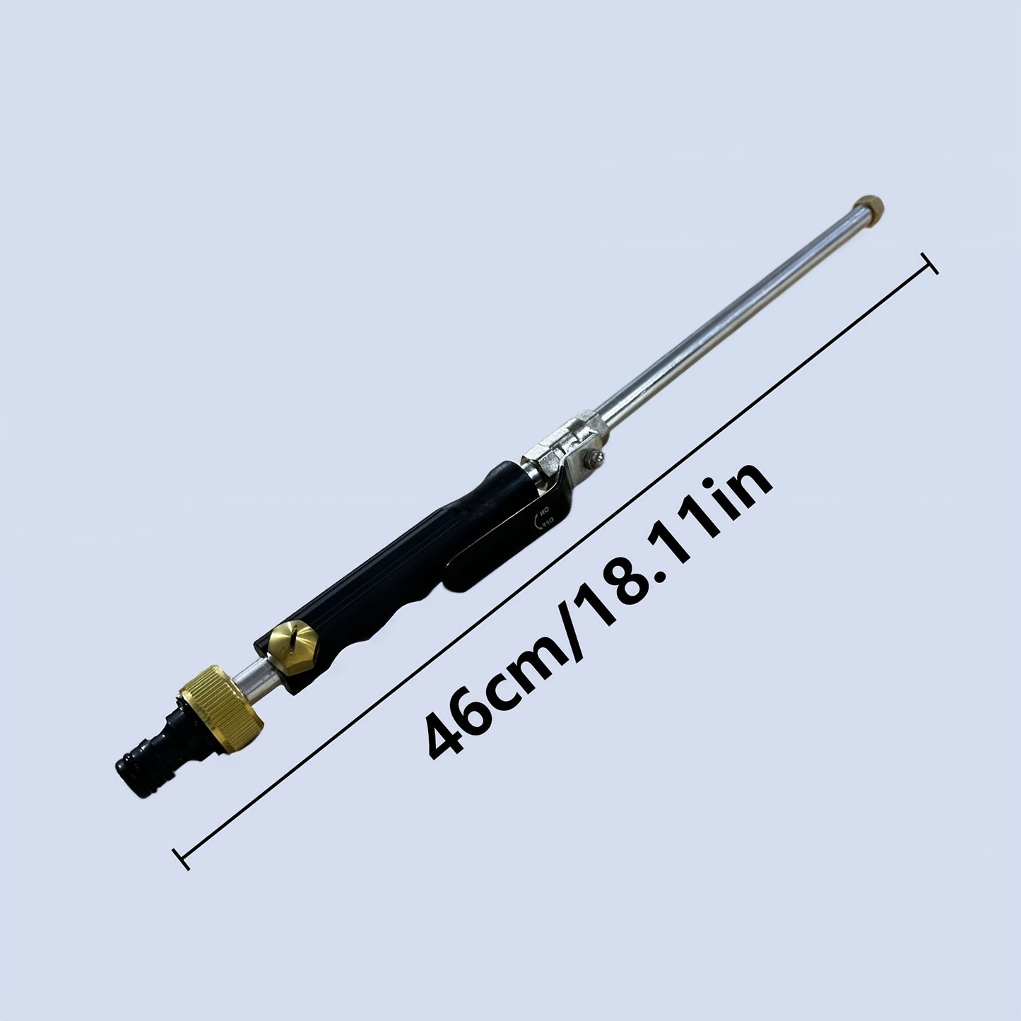 Heavy-Duty High-Pressure Power Washer Wand, Over-the-Hose Garden Spray Wand with 2 Interchangeable Nozzles, Battery-Free Aluminum Alloy Jet Washer Attachment for Car Wash and Window Cleaning