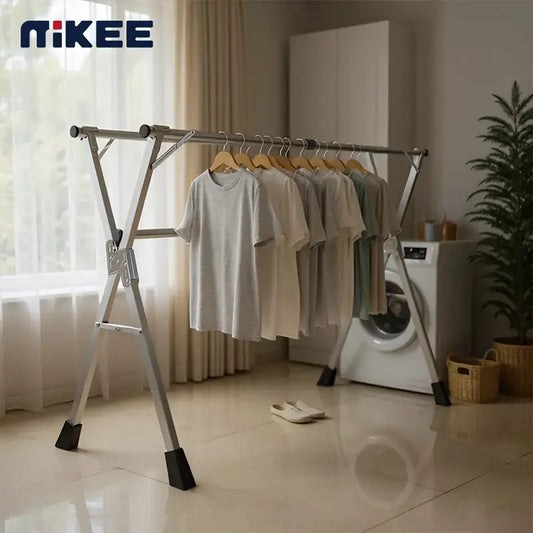 MIKEE Drying Rack, Metal Drying Rack, Heavy Duty Folding Drying Rack For Home And Outdoor Use,